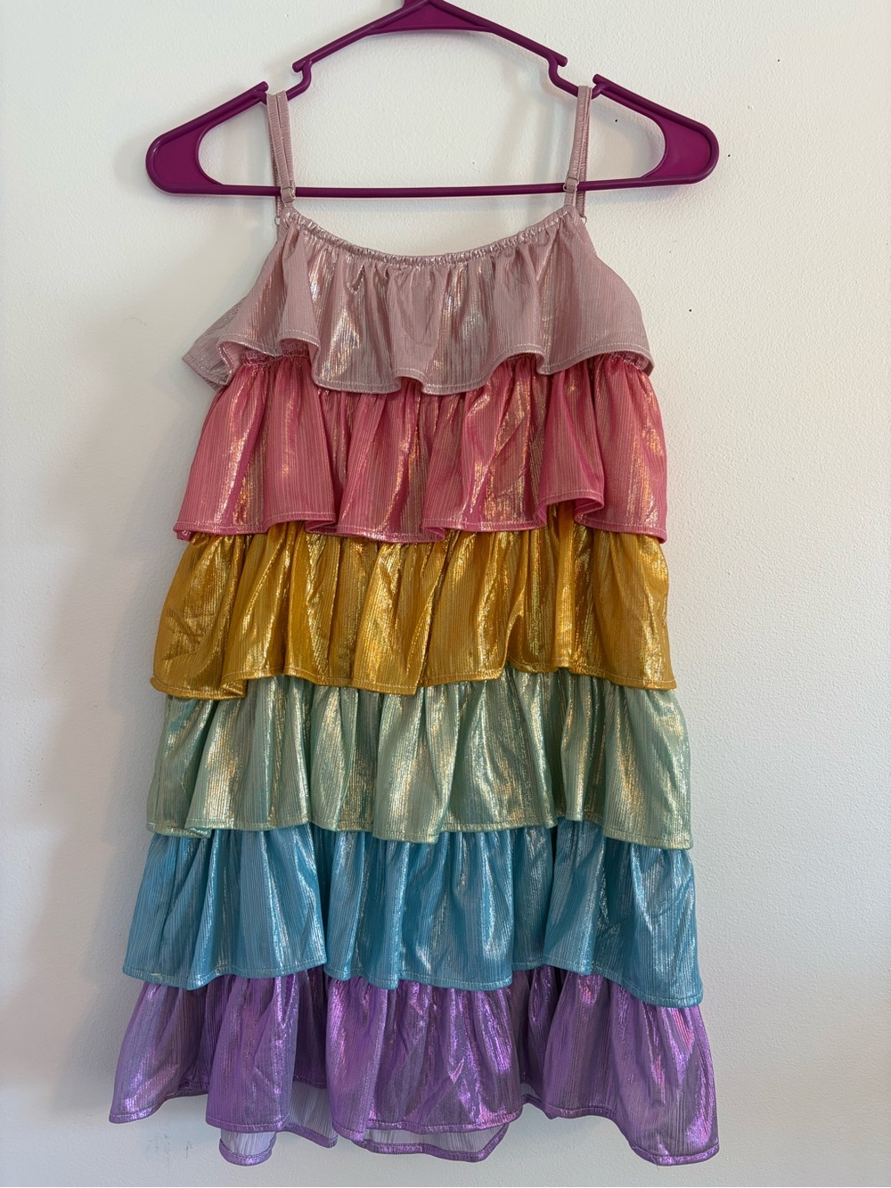 Lola + The Boys Kids Rainbow Ruffle Costume Dress - Multicolor